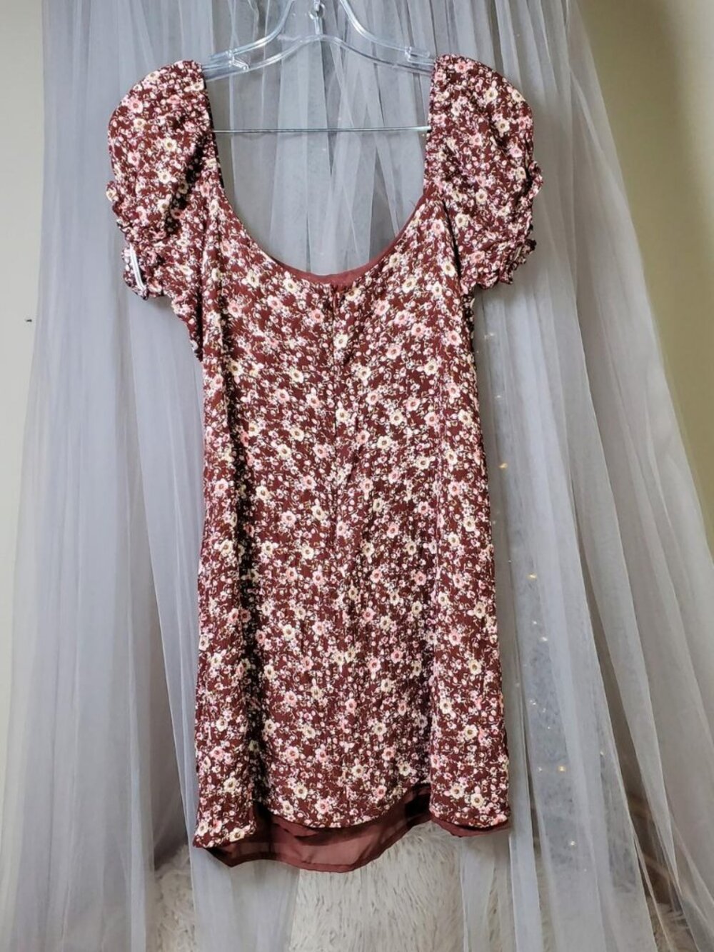 Cocoa Brown Ditsy Floral Mini